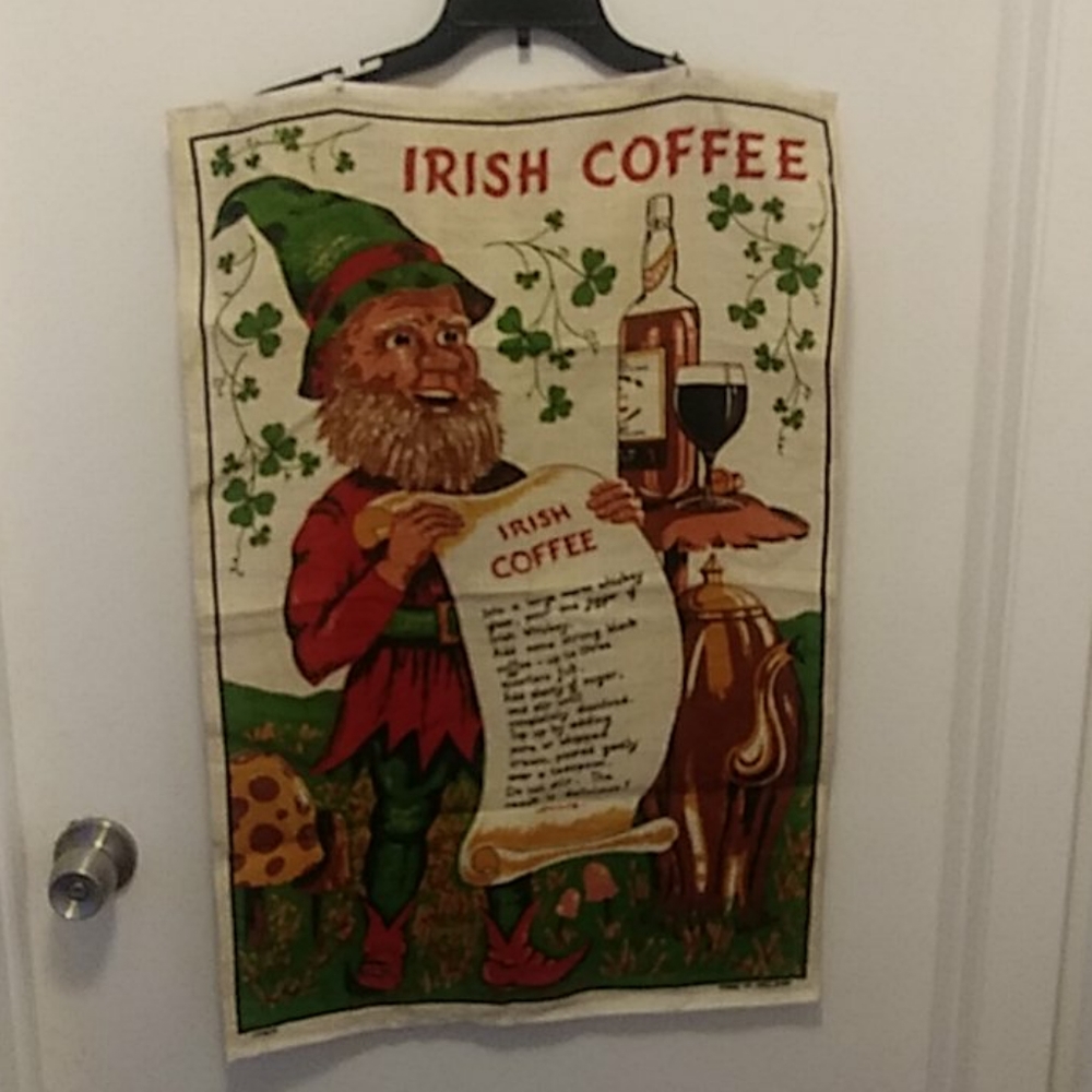 Vintage Irish Coffee Tea Towel.